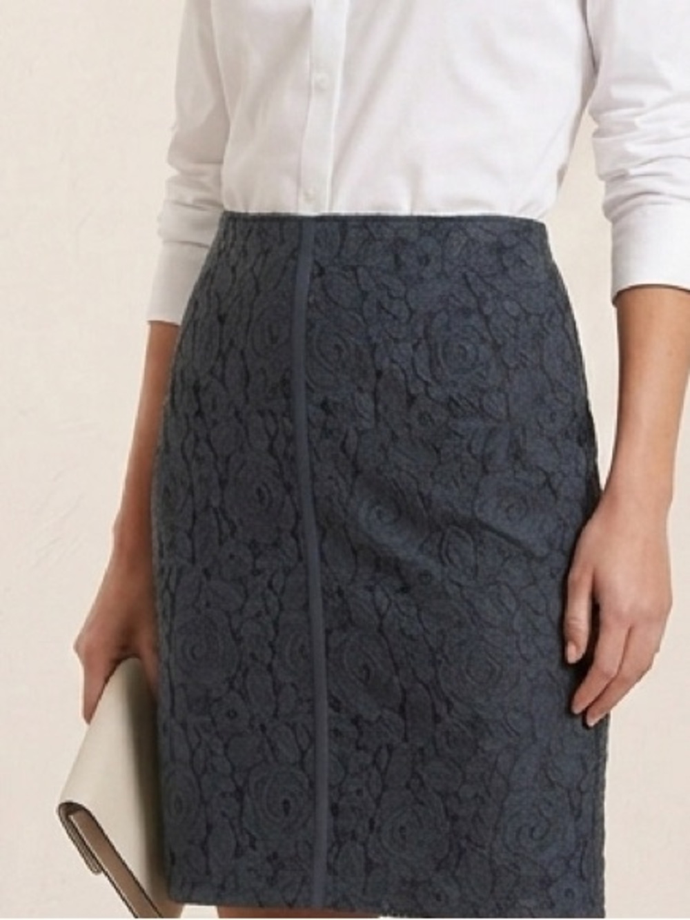Floral Lace Pencil Skirt